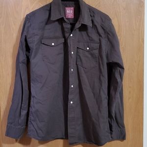 Brown Pearl Snap Shirt